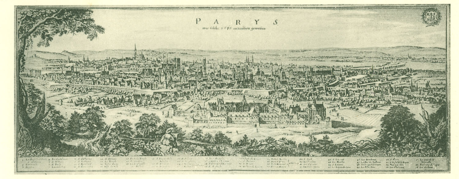 Panorama of Paris in 1620